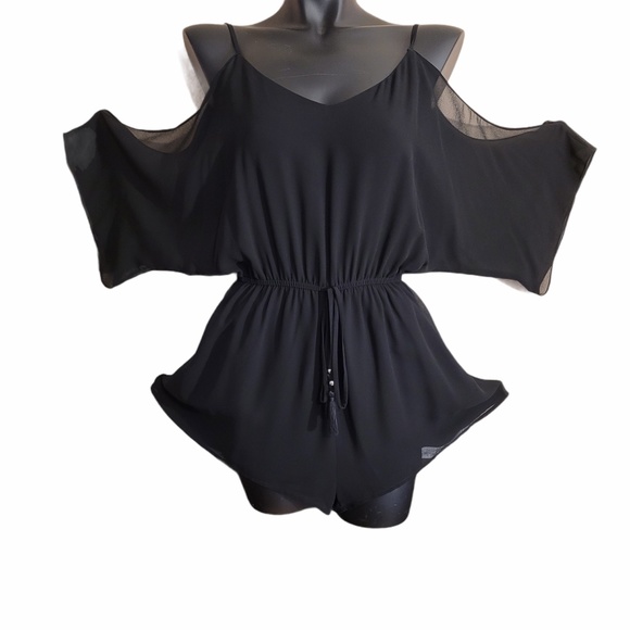 Naked Zebra Cold Shoulder Romper Black Size L - Picture 2 of 8